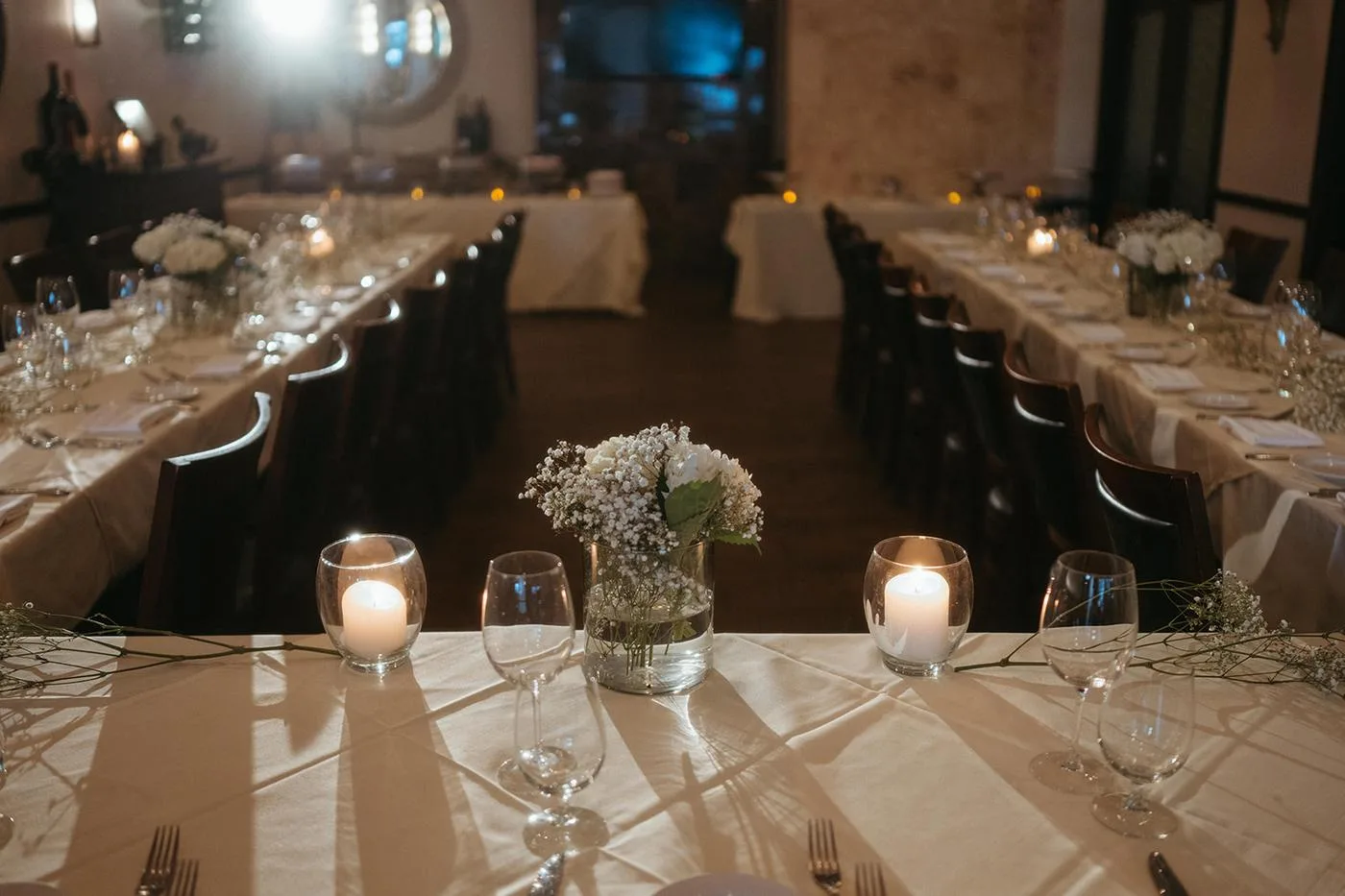 Private dining setup at Vincenzo