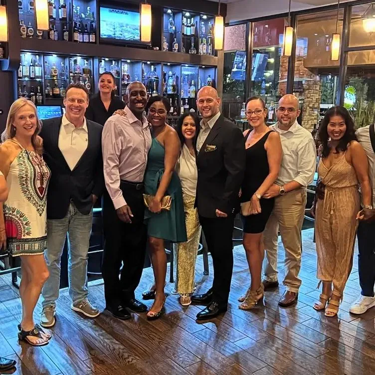 Group at bar at Vincenzo