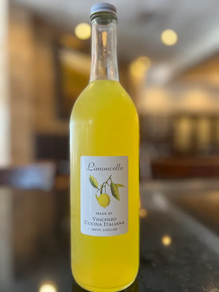 Homemade limoncello at Vincenzo