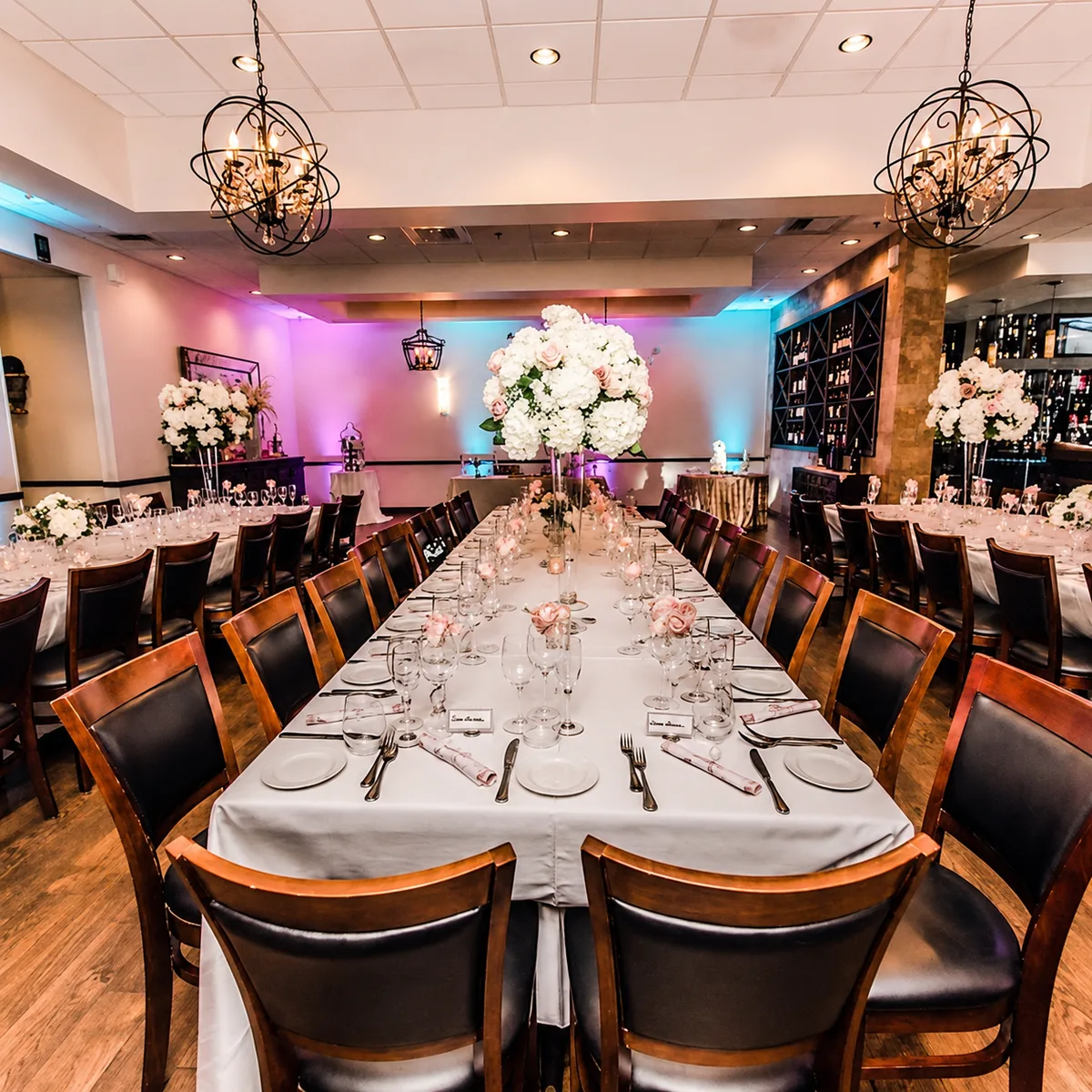 Rehearsal dinner setup at Vincenzo