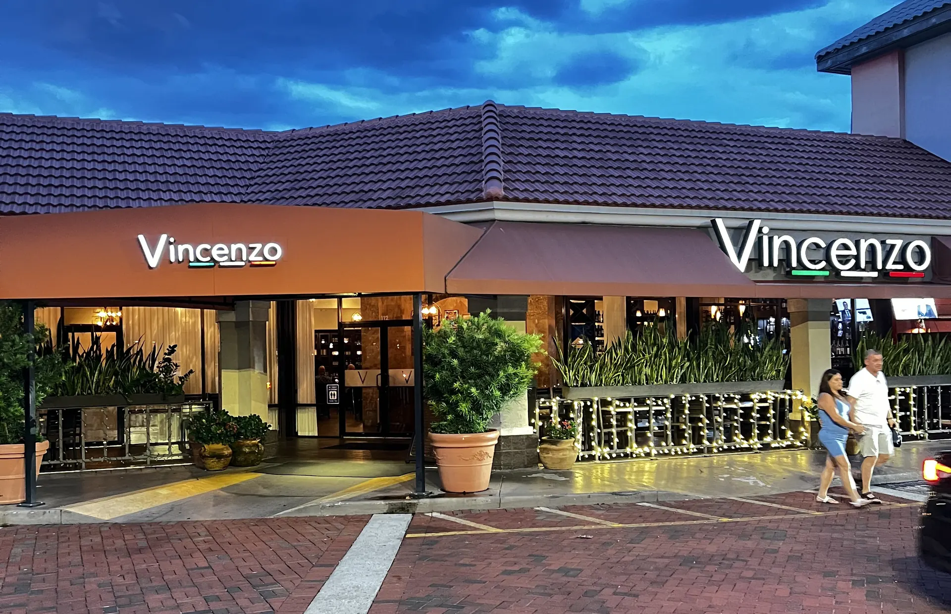 Vincenzo exterior at dusk