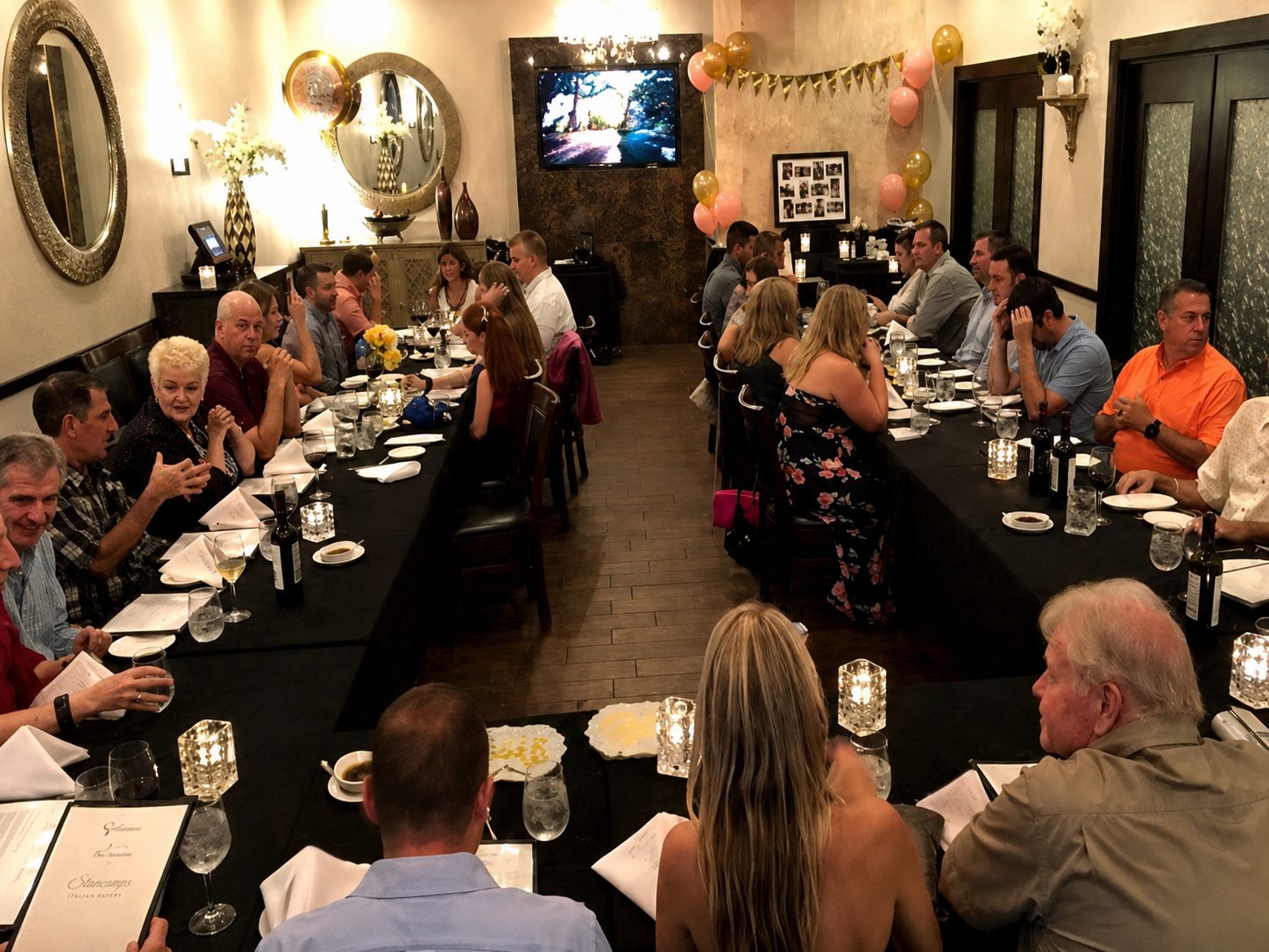 Amalfi Room party with balloons at Vincenzo
