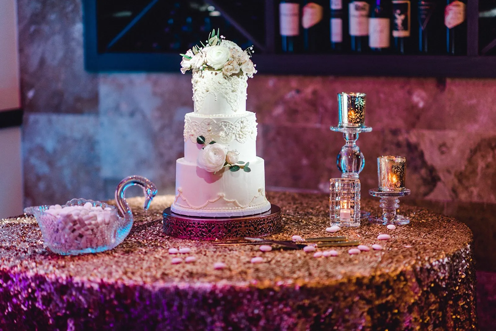 Wedding dessert and cake display